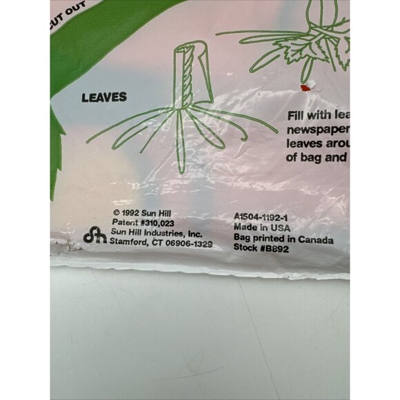 Vintage Sun Hill 1992 Halloween Pumpkin Patch Stuff-A-Pumpkin Leaf Bags Family - Picture 3 of 6